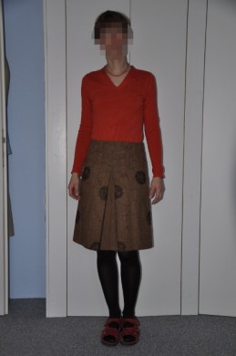 Kellerfaltenrock, orange pulli